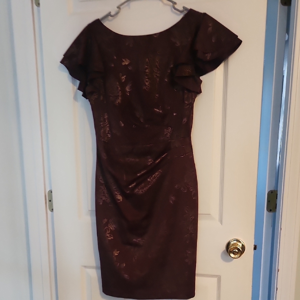 Jessica Howard Plum & Rose Gold Cocktail/Midi Dress